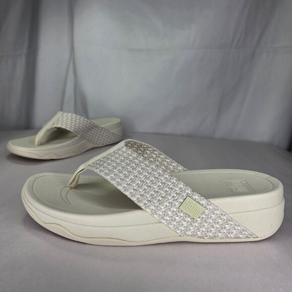 Fitflop Shoes - NWOT FitFlop Women's Surfa Multi-Tone Webbing Toe-Post Sandals - Paris Beige